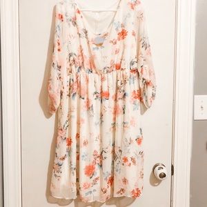 Ivory floral maternity dress